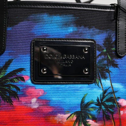 Dolce & Gabbana Multicolor Graphic Printed Top Handle Shopping Tote Bag