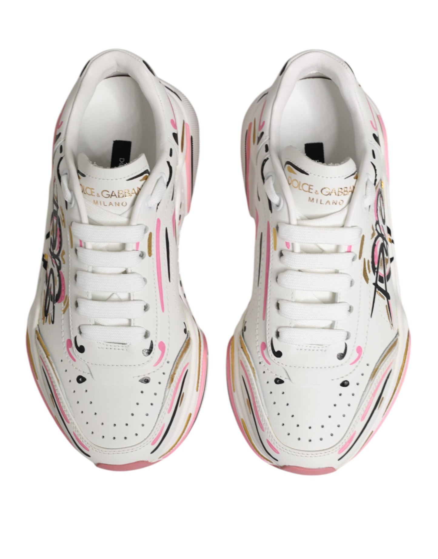 Dolce & Gabbana Multicolor Hand Painted DAYMASTER Sneakers Shoes