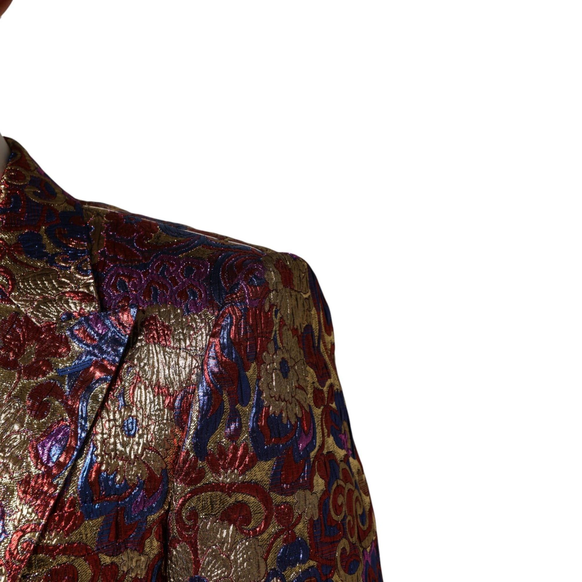 Dolce & Gabbana Multicolor Jacquard Single Breasted Blazer