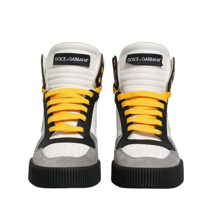 Dolce & Gabbana Multicolor Leather High Top Sneakers Shoes