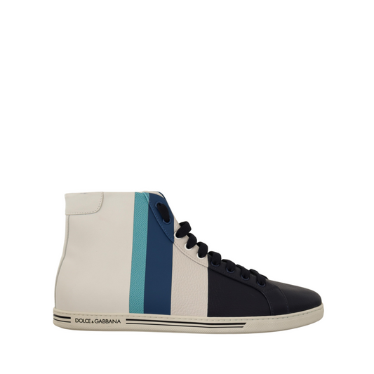 Dolce & Gabbana Multicolor Leather Mid Top Sneakers Shoes