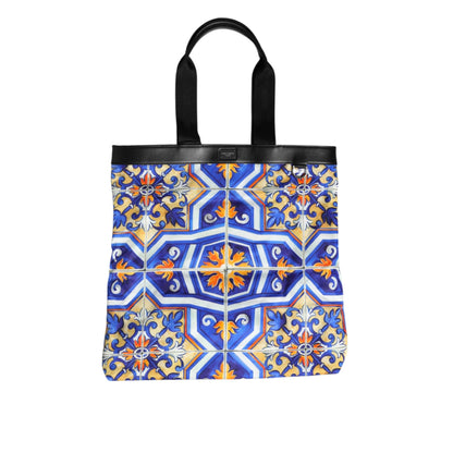 Dolce & Gabbana Multicolor Maiolica Print Tote Shoulder Strap Bag