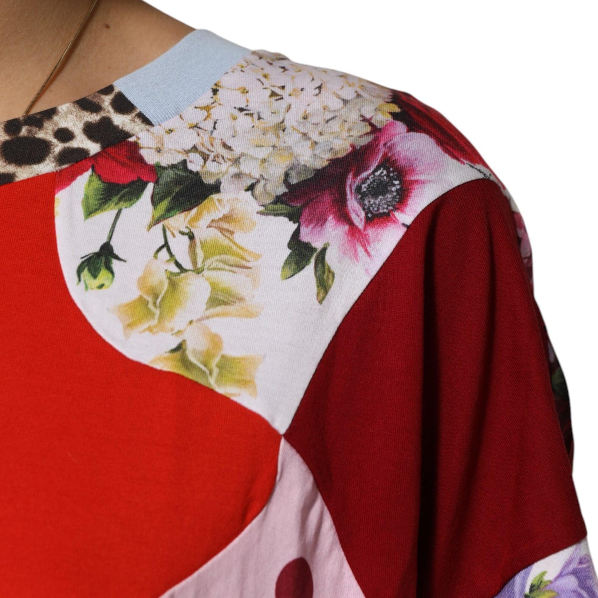 Dolce & Gabbana Multicolor Patchwork Cotton Silk Blouse Top