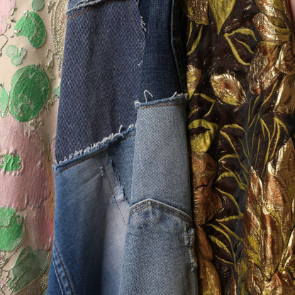 Dolce & Gabbana Multicolor Patchwork High Waisted Midi Skirt