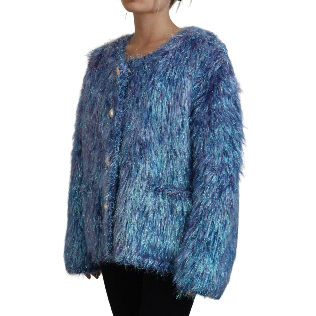 Dolce & Gabbana Multicolor Polyester Fringes Coat Jacket