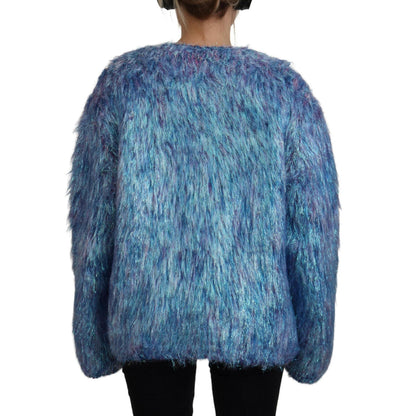 Dolce & Gabbana Multicolor Polyester Fringes Coat Jacket