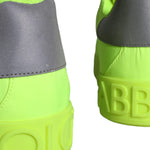 Dolce & Gabbana Neon Green Logo Tape Low Top Sneakers Shoes-Modeoutlet