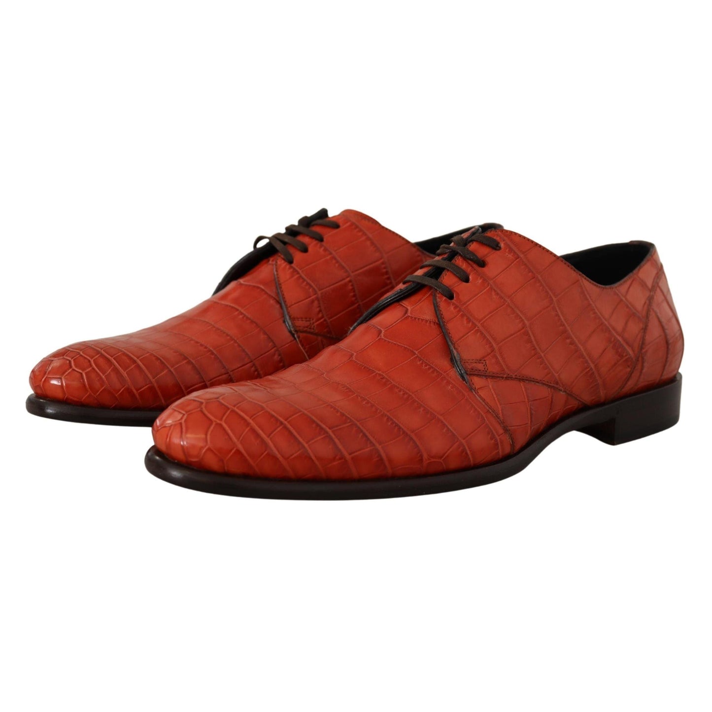 Dolce & Gabbana Orange Exotic Leather Dress Derby Shoes