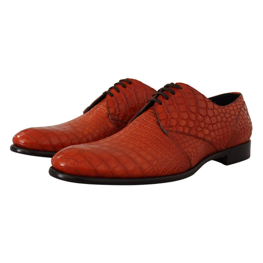 Dolce & Gabbana Orange Exotic Leather Dress Derby Shoes