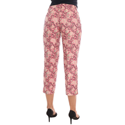 Dolce & Gabbana Pink Floral Brocade Capri Pants