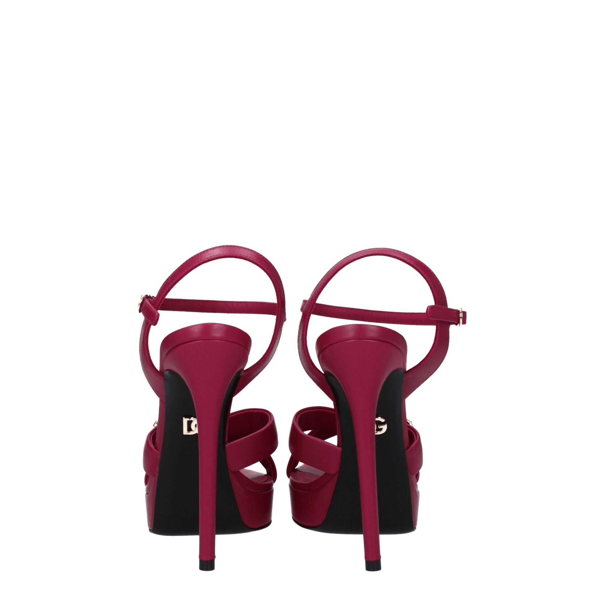 Dolce & Gabbana Pink Leather Platforms