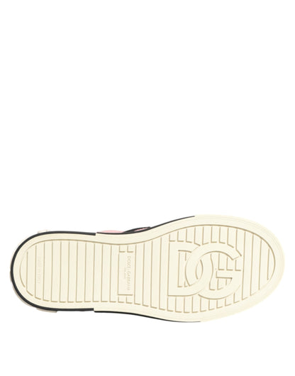 Dolce & Gabbana Pink Quilted Nylon Slip-On Sneakers Shoes
