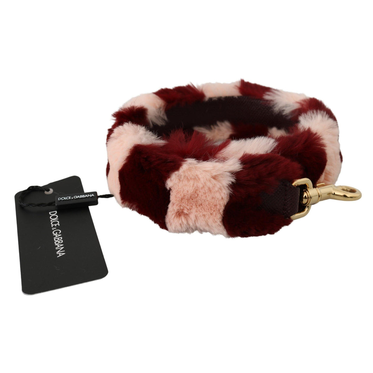 Dolce & Gabbana Pink Red Lapin Fur Accessory Shoulder Strap