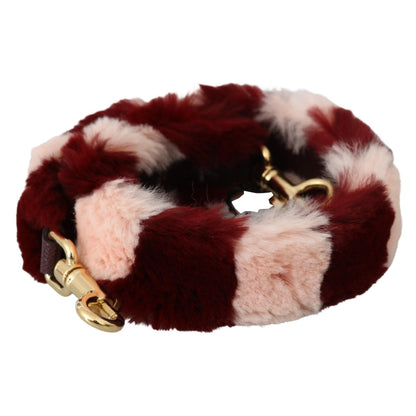 Dolce & Gabbana Pink Red Lapin Fur Accessory Shoulder Strap