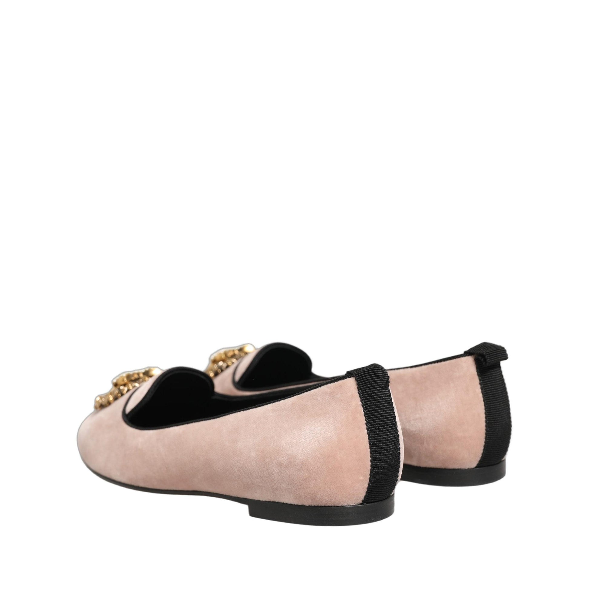 Dolce & Gabbana Pink Velvet Devotion Loafers Flats Shoes