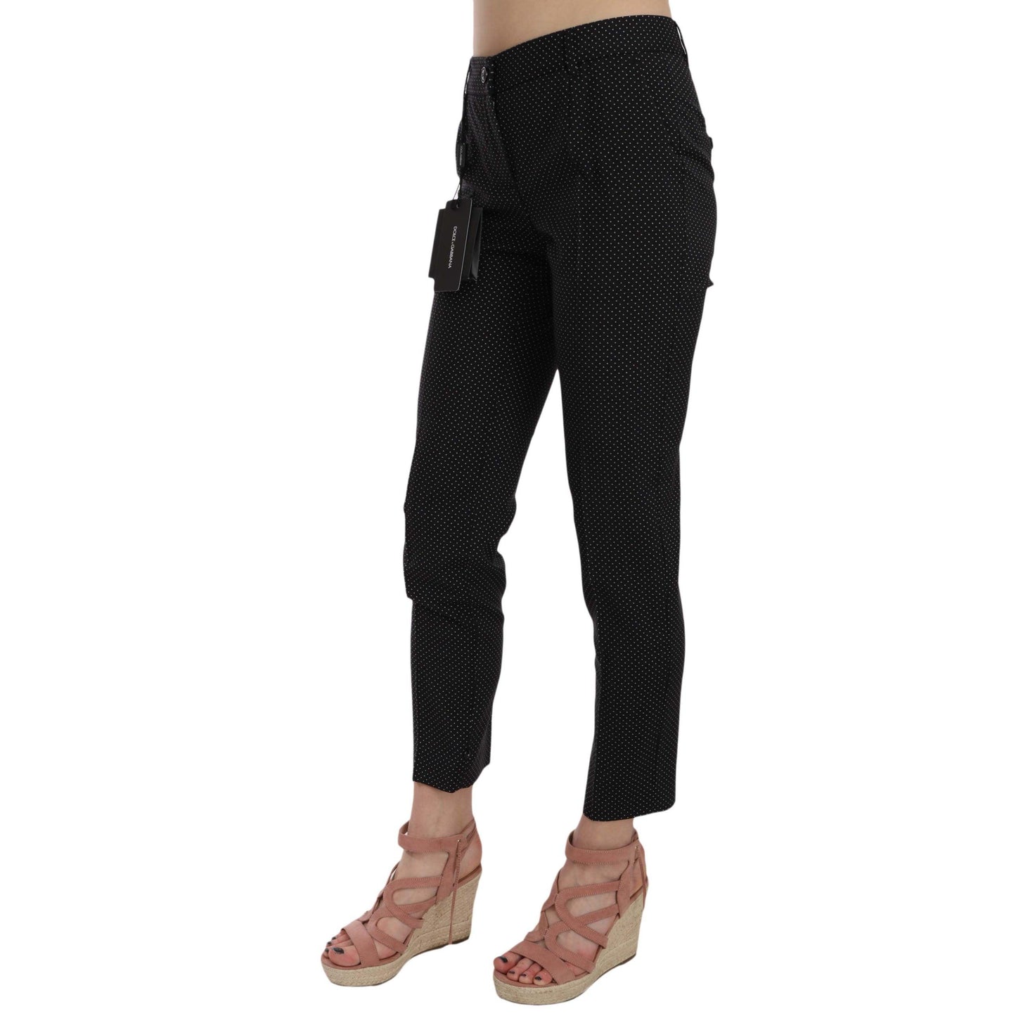 Dolce & Gabbana Polka Dot Slim Capri Trousers Tapered Pants