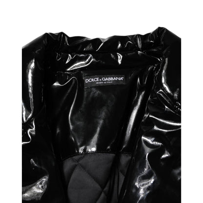 Dolce & Gabbana Polyester Black Quilted Puffer Coat Jacket
