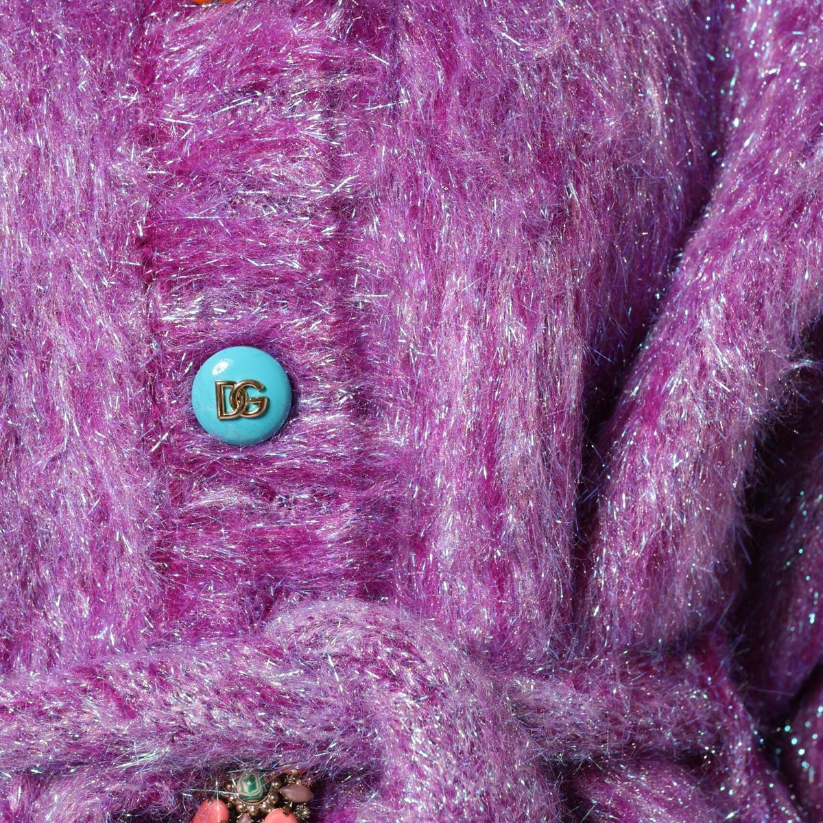 Dolce & Gabbana Purple Button Embellished Trench Coat Jacket