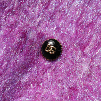 Dolce & Gabbana Purple Button Embellished Trench Coat Jacket