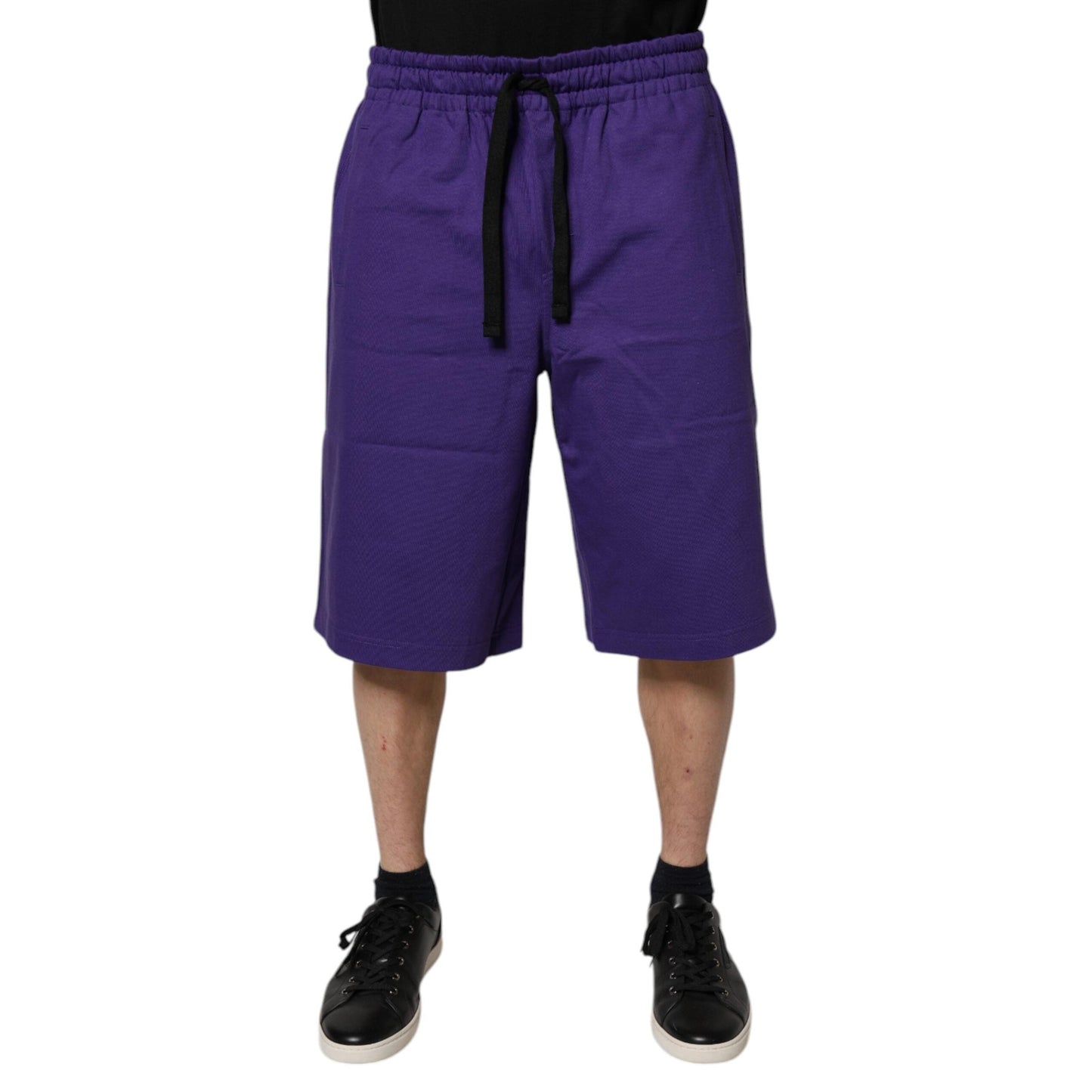Dolce & Gabbana Purple Cotton Men Bermuda Sweatshorts Shorts