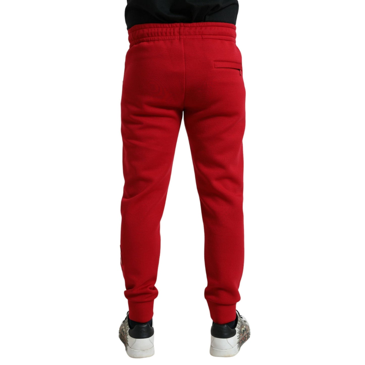 Dolce & Gabbana Red Cotton Blend Skinny Jogger Pants