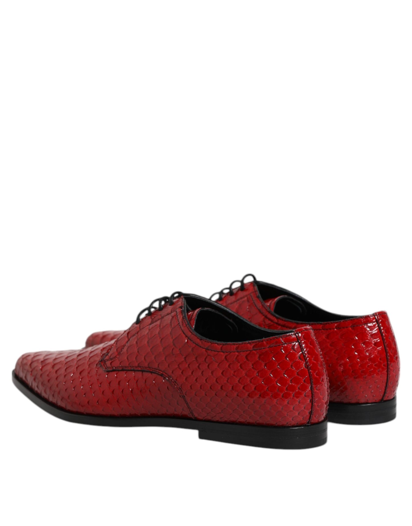 Dolce & Gabbana Red Exotic Leather Lace Up Dress Derby Shoes