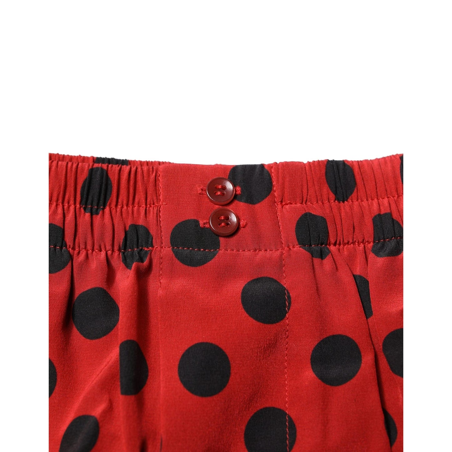 Dolce & Gabbana Red Silk Polka Dot Beachwear Shorts Swimwear