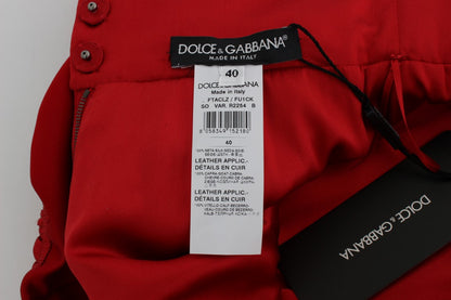 Dolce & Gabbana Red Silk Roses Sicily Shorts