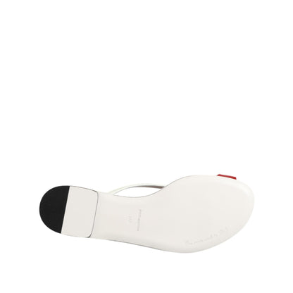 Dolce & Gabbana Red White KEIRA Flower Leather Sandals Shoes