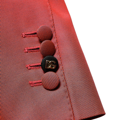 Dolce & Gabbana Red Wool Single Breasted Men Blazer Jacket
