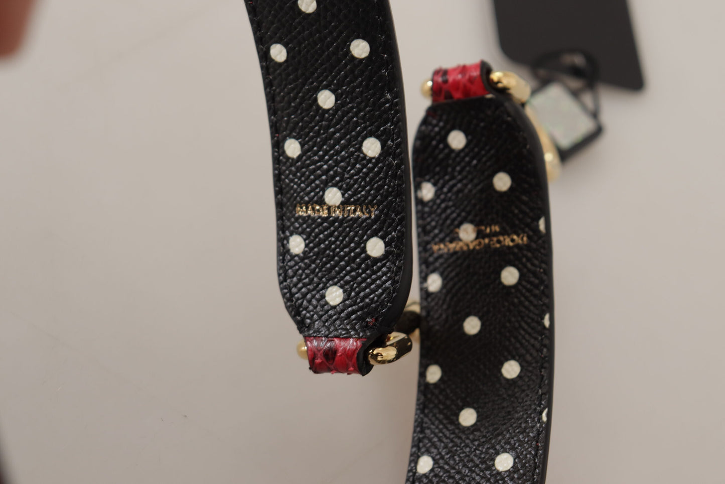 Dolce & Gabbana Rød Python Læder Krystals Reversible Skulder Strap