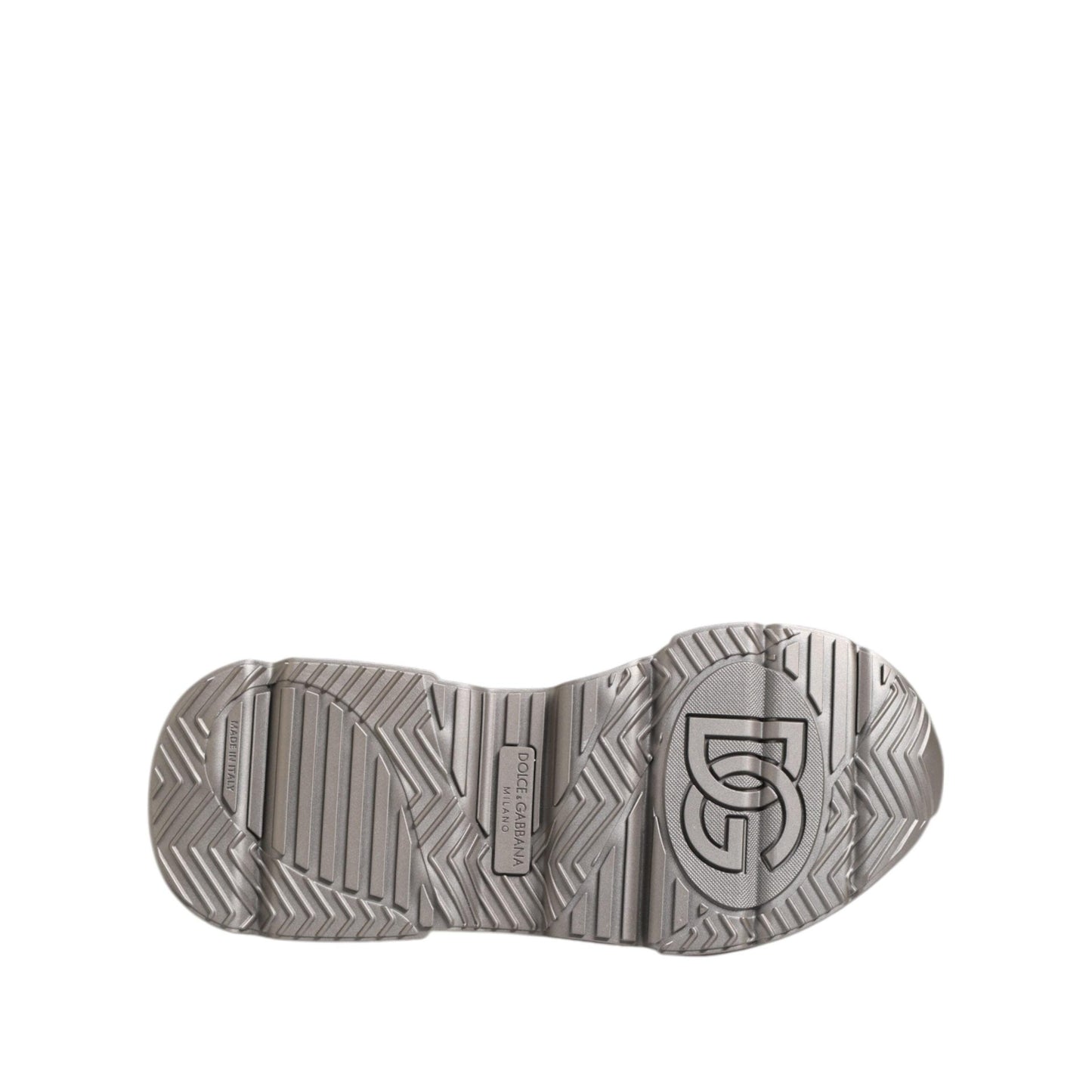 Dolce & Gabbana Silver DAYMASTER Leather Men Sneakers Shoes