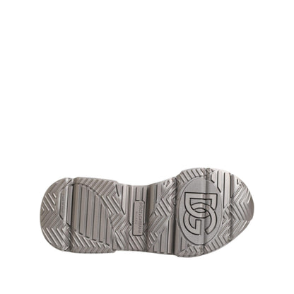 Dolce & Gabbana Silver DAYMASTER Leather Men Sneakers Shoes