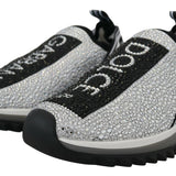Dolce & Gabbana Silver Rhinestones Sorrento Sneakers Shoes