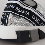Dolce & Gabbana Silver Rhinestones Sorrento Sneakers Shoes