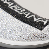 Dolce & Gabbana Silver Rhinestones Sorrento Sneakers Shoes
