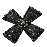 Dolce & Gabbana Sort Crystals Embellished Cross Pin Brooch-Modeoutlet