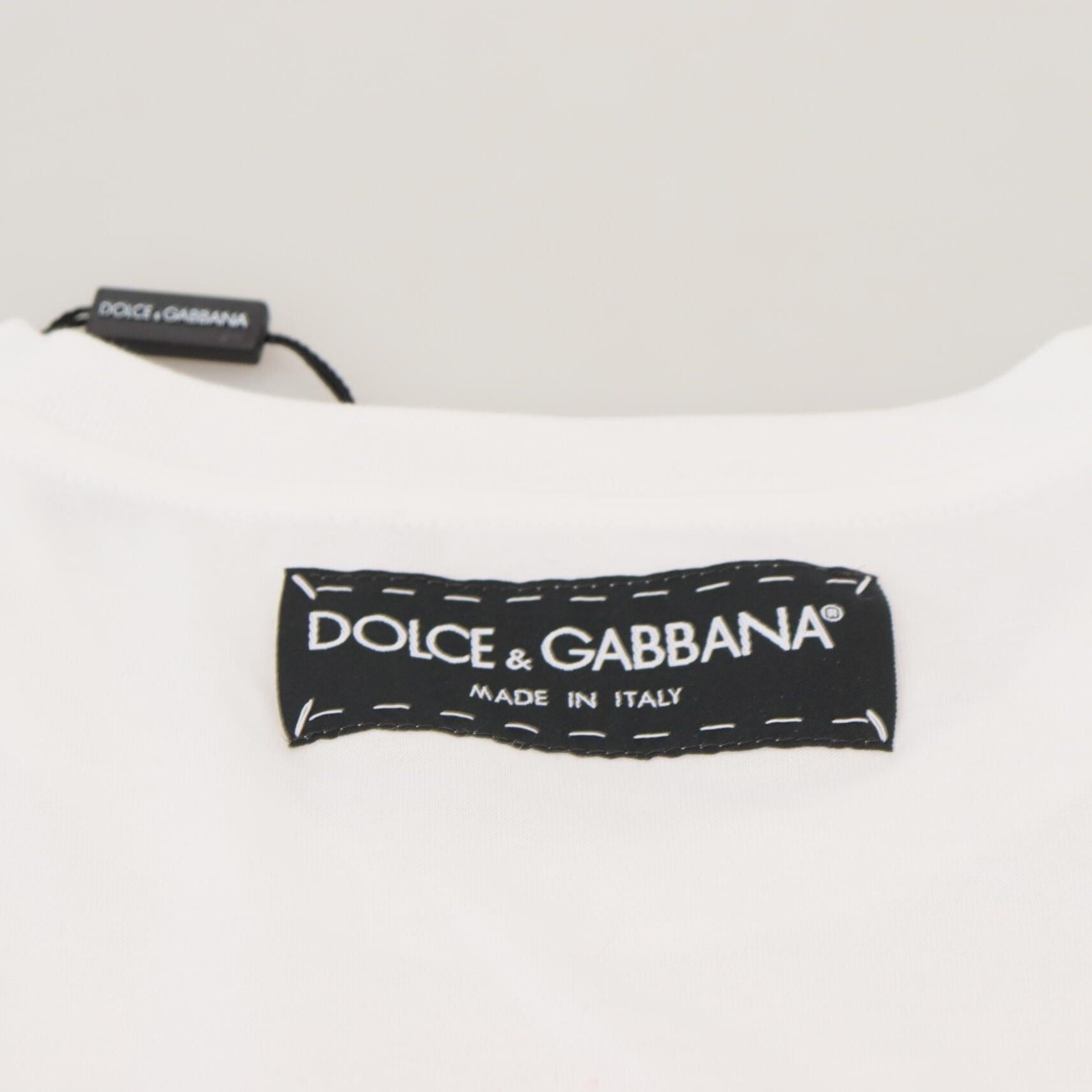 Dolce & Gabbana T-shirt Top White Textured Short Sleeve