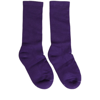Dolce & Gabbana Violet Cotton Ribbed Mid Calf Women Accessory Socks