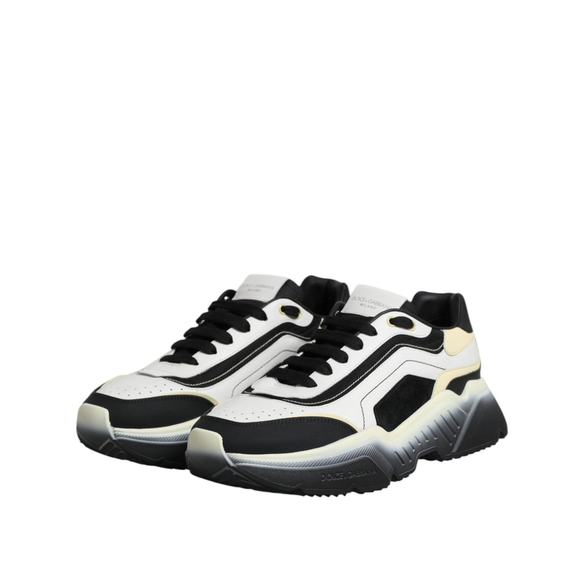 Dolce & Gabbana White Black Daymaster Two Tone Sneaker Shoes