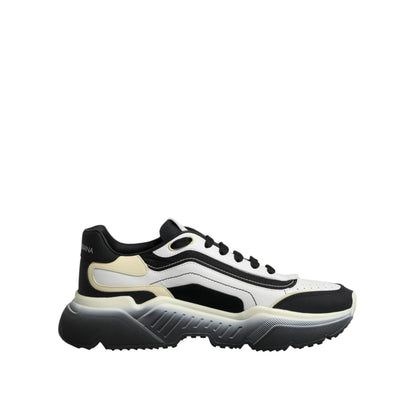 Dolce & Gabbana White Black Daymaster Two Tone Sneaker Shoes