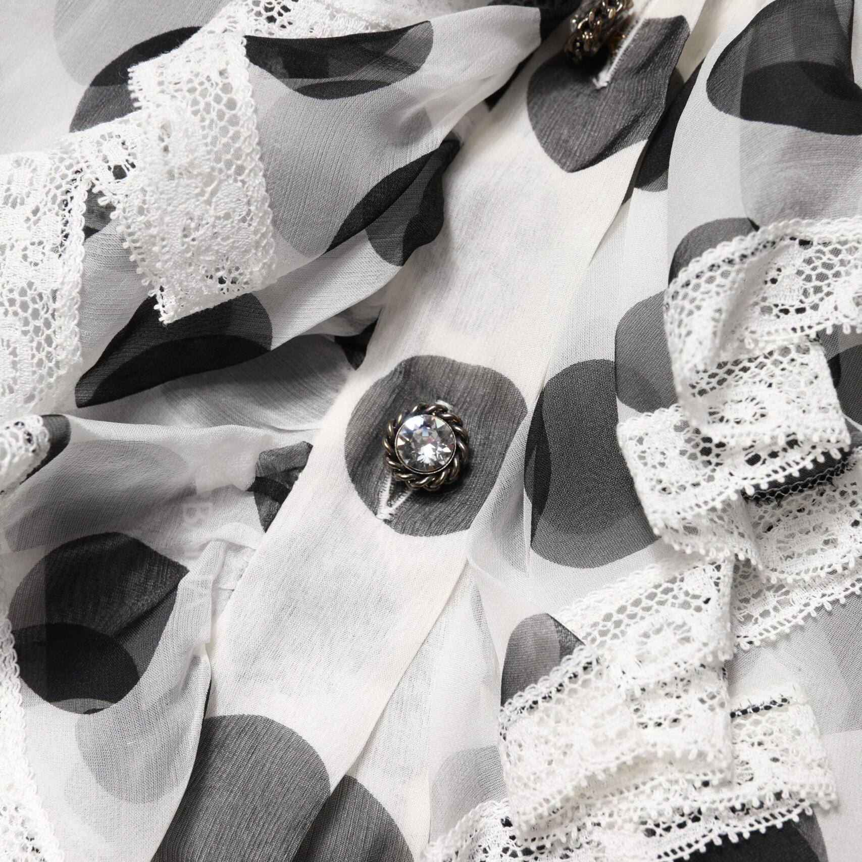 Dolce & Gabbana White Black Polka Dot Cotton Sleeveless Top