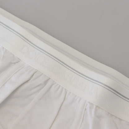 Dolce & Gabbana White Cotton Blend Regular Boxer Underwear