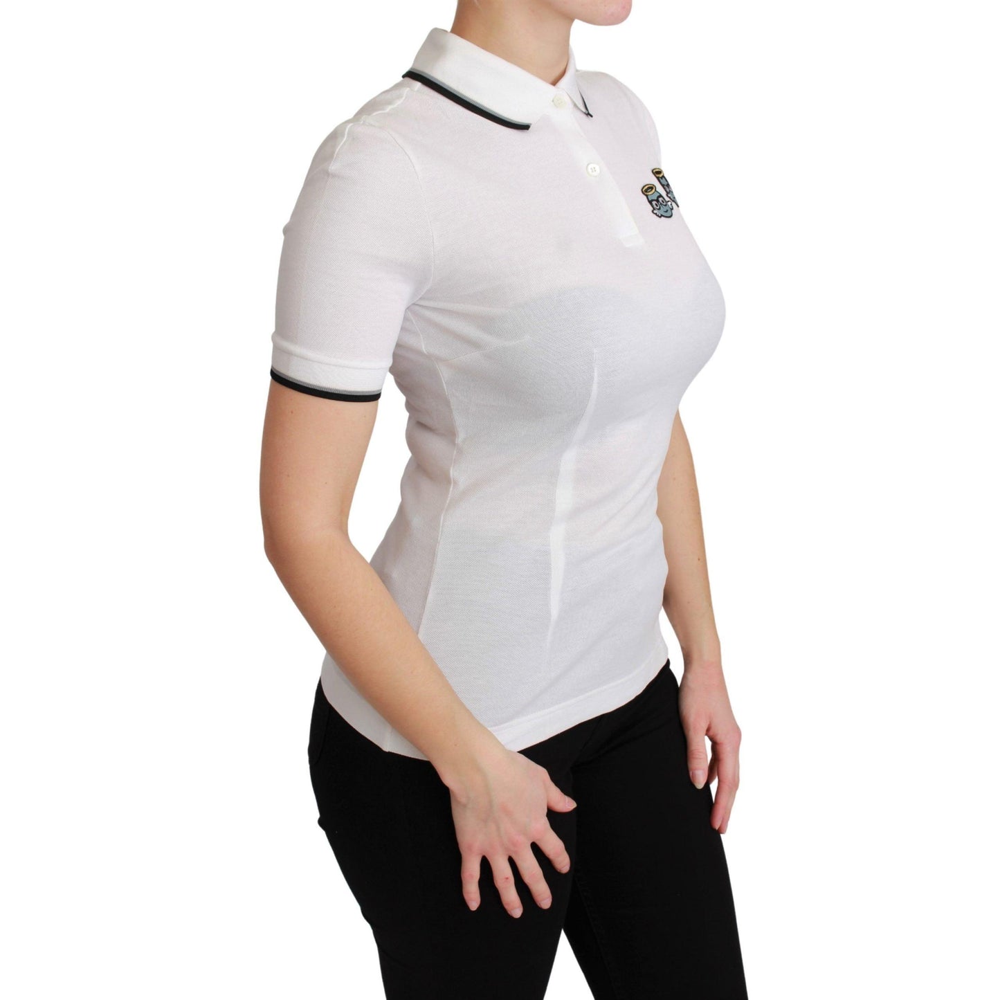 Dolce & Gabbana White Cotton Polo #dgfamily T-shirt