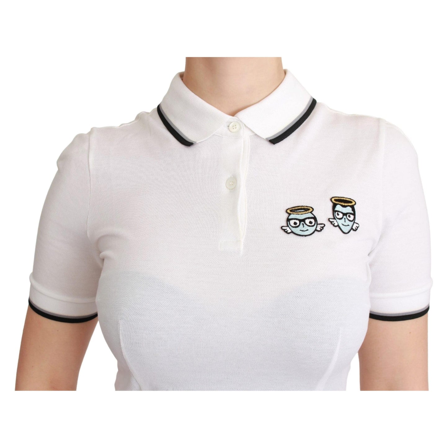 Dolce & Gabbana White Cotton Polo #dgfamily T-shirt