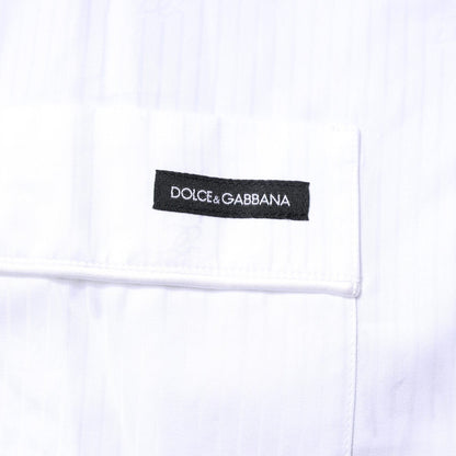 Dolce & Gabbana White Cotton Shirt Pants Pajama Set Sleepwear
