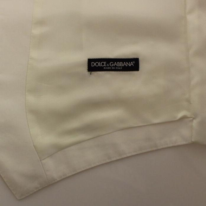 Dolce & Gabbana White Cotton Silk Blend Dress Vest Blazer