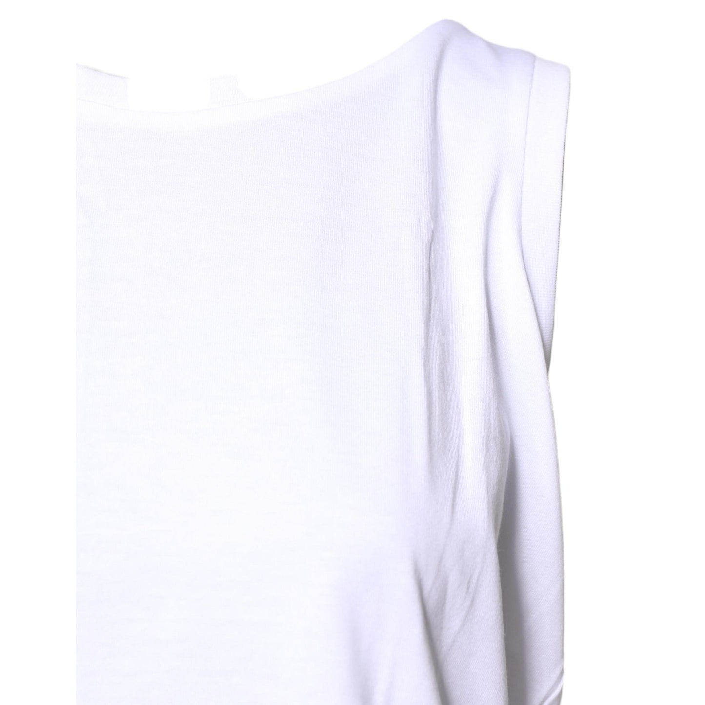 Dolce & Gabbana White Cotton Sleeveless Crew Neck T-shirt