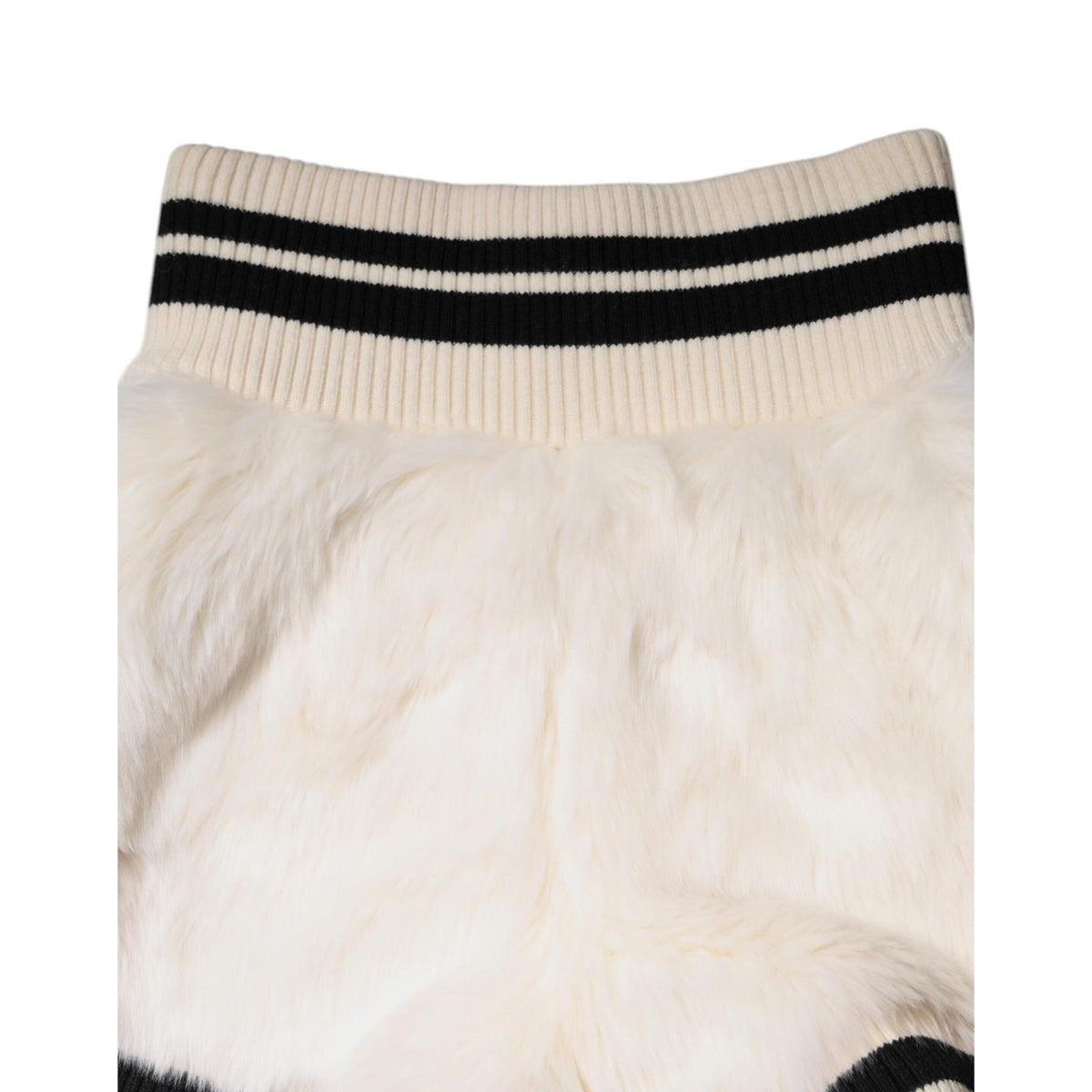 Dolce & Gabbana White Faux Fur High-Waisted Shorts