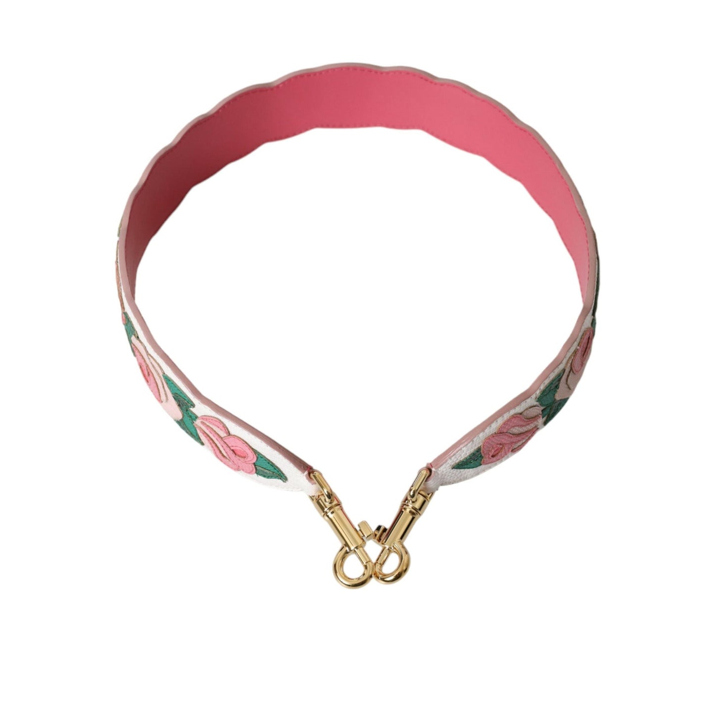 Dolce & Gabbana White Floral Leather Accessory Shoulder Strap